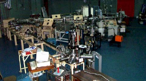 A view of the beam lines of the Ion Beam Lab.