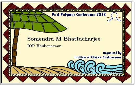 Conference name tag from the Puri Polymer Conference 2018, designed by Saberi